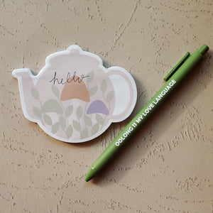 Mushroom Teapot Sticky Notepad