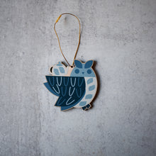 Owl With Teapot Wood Ornament