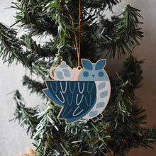 Owl With Teapot Wood Ornament