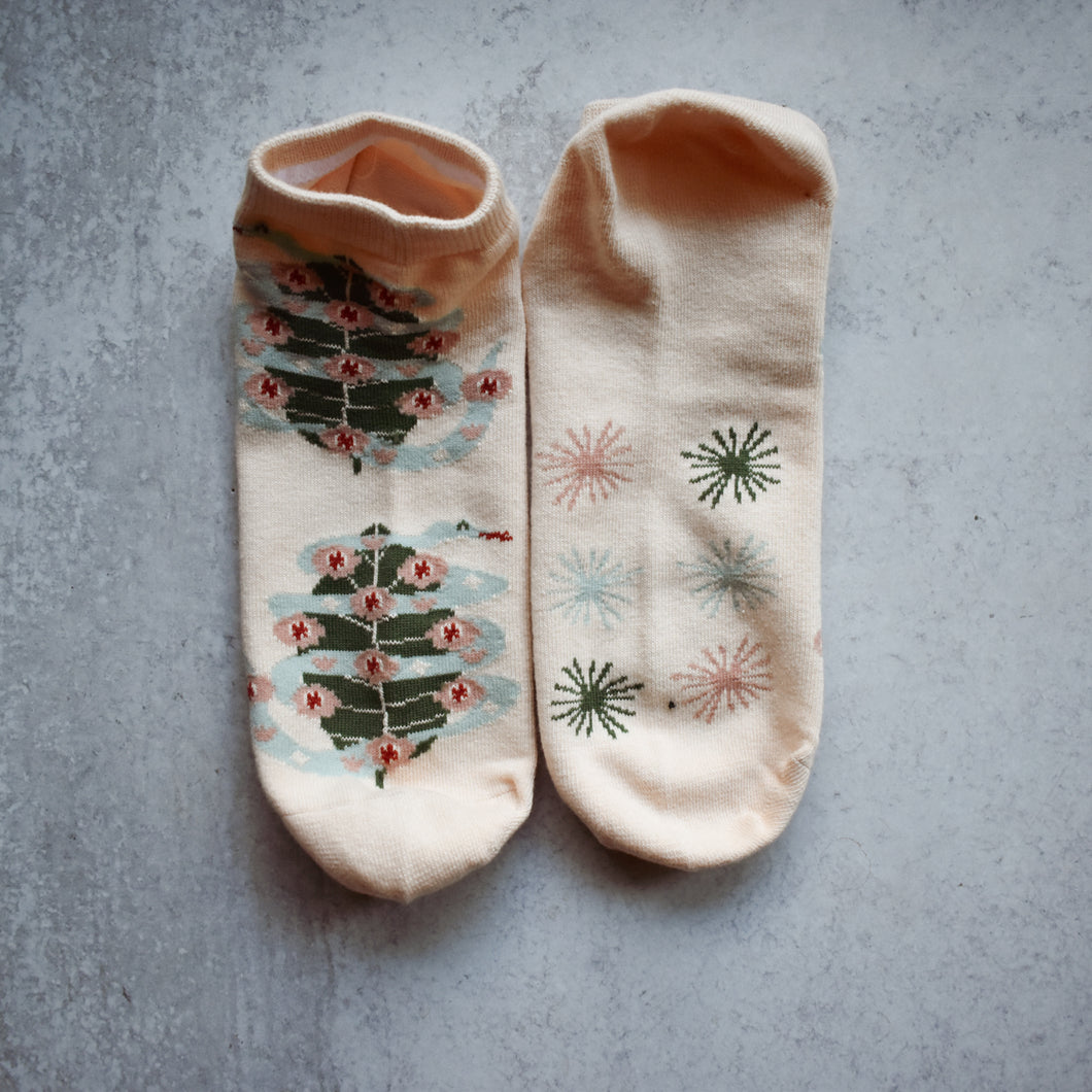 Year of the snake and tea leaf Ankle Socks