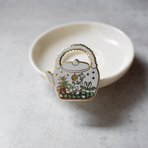 Terrarium Teapot enamel pin