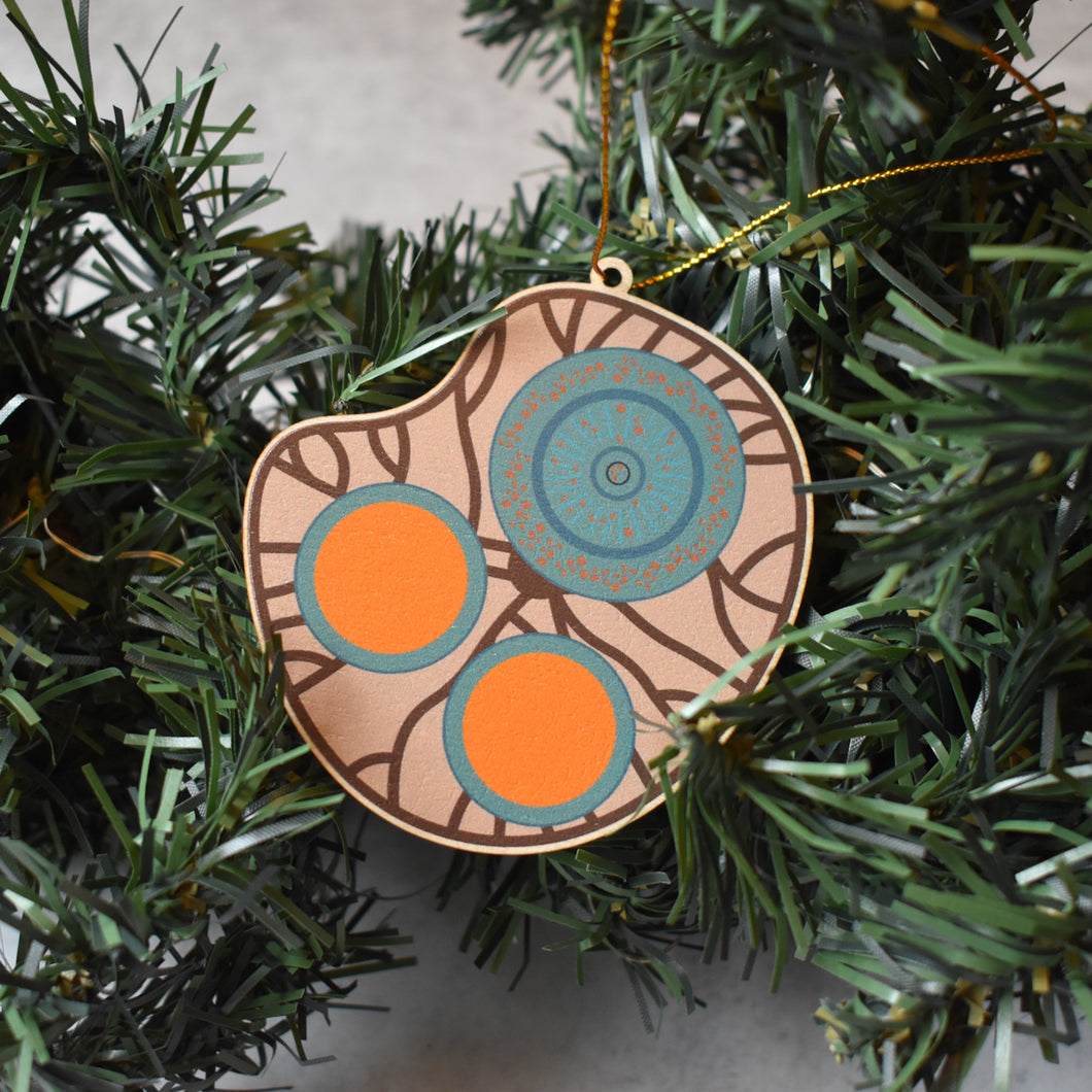 Tea Tray Wood Ornament