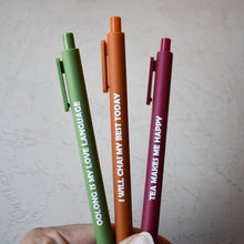 Set Of 3 Jotter Pens - Tea Phrases