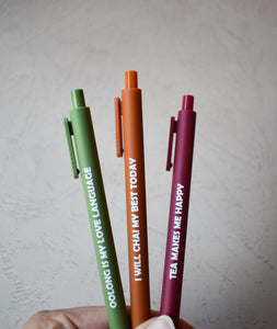 Set Of 3 Jotter Pens - Tea Phrases