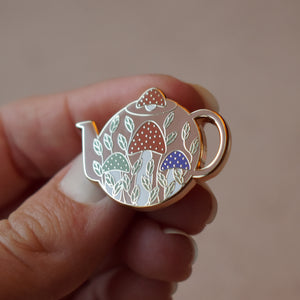 Mushroom Teapot Enamel Pin