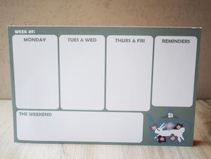 Weekly Planner Notepad -  Bunny Teapot
