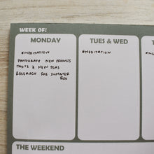 Weekly Planner Notepad -  Bunny Teapot