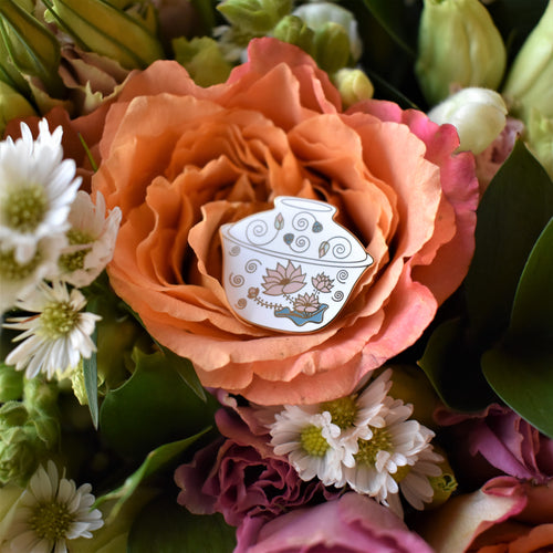 Flower Gaiwan Enamel Pin