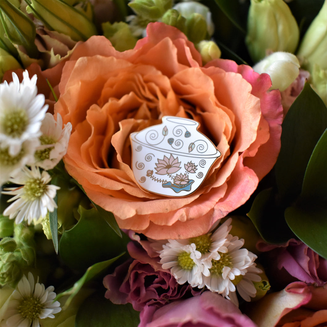 Flower Gaiwan Enamel Pin