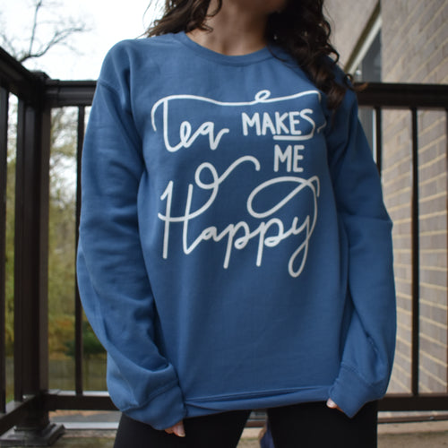 Tea Makes Me Happy Crewneck Sweater