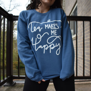 Tea Makes Me Happy Crewneck Sweater