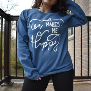 Tea Makes Me Happy Crewneck Sweater