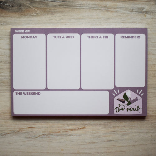 Weekly Planner Notepad - Tea Mail