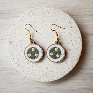 Cup of Matcha WoodDangle Earrings