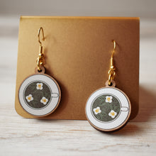 Cup of Matcha WoodDangle Earrings