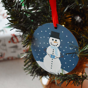 Snowman w/a teacup Ornament