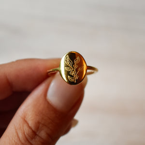 Camellia Sinensis Oval Ring