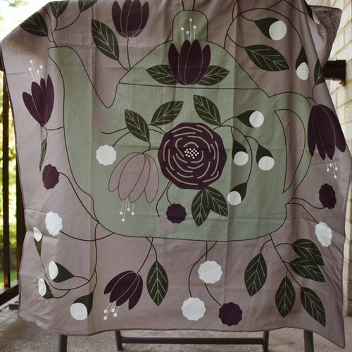 Floral Teapot Furoshiki/Wrapping Cloth
