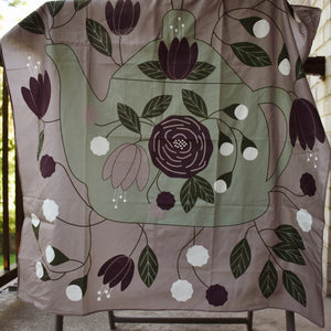 Floral Teapot Furoshiki/Wrapping Cloth