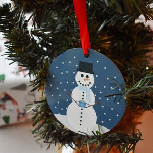 Snowman w/a teacup Ornament