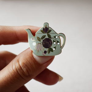 Floral Teapot Enamel Pin