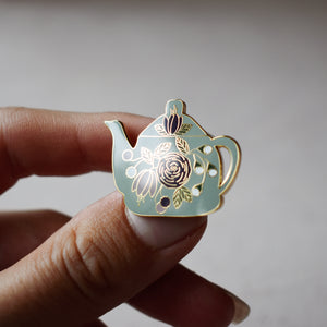 Floral Teapot Enamel Pin