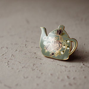 Floral Teapot Enamel Pin